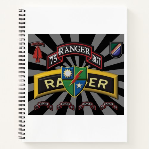 Uniquely Designed 75th Ranger Regiment Gift Notebook