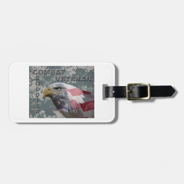 Uniquely Designed Combat Veteran Luggage Tag (Front Horizontal)