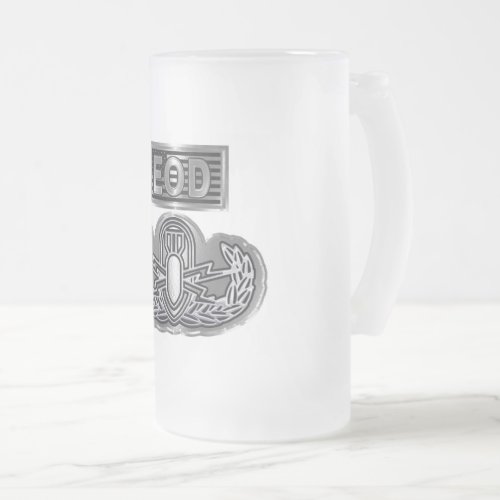 Uniquely Designed Commemorative EOD Frosted Glass Beer Mug