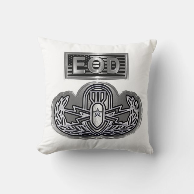 Uniquely Designed Commemorative EOD Throw Pillow (Front)