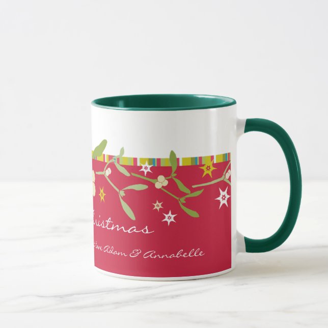 Uniquely designed red christmas thank you mug (Right)