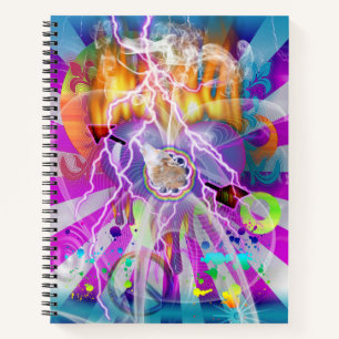 Uniquely Designed Surreal Artwork with Wolf Notebook