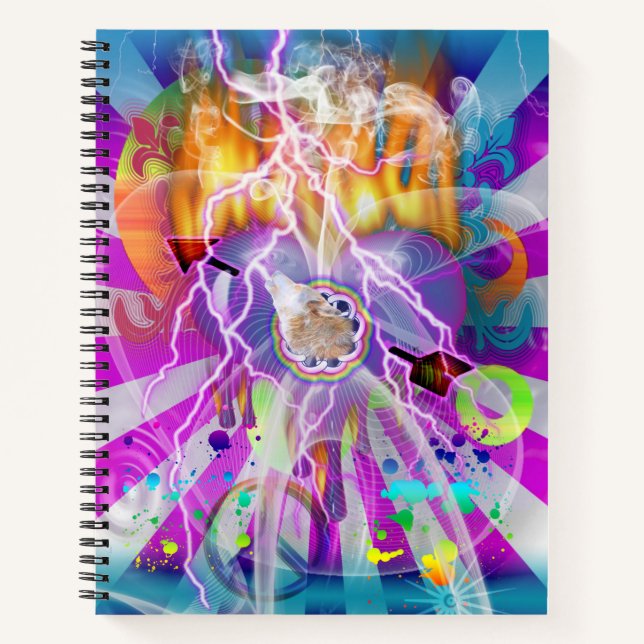Uniquely Designed Surreal Artwork with Wolf Notebook (Front)