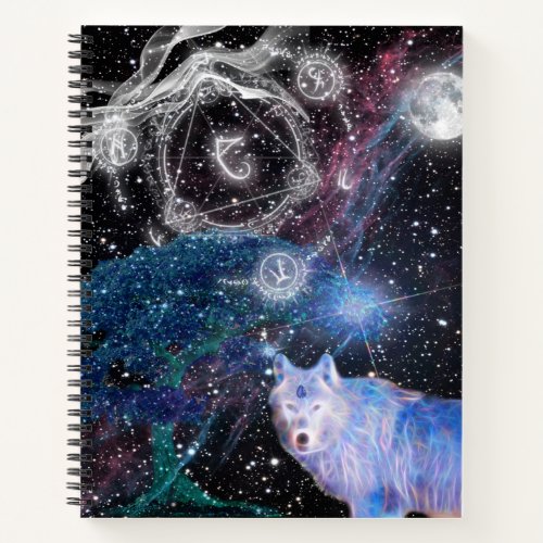 Uniquely Designed Surreal Wolf Art Notebook