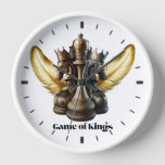 Uniquely designed wall clock, Kings of the Game Clock