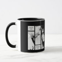 Uniquely Modern Photo Mug with Text Pink Black