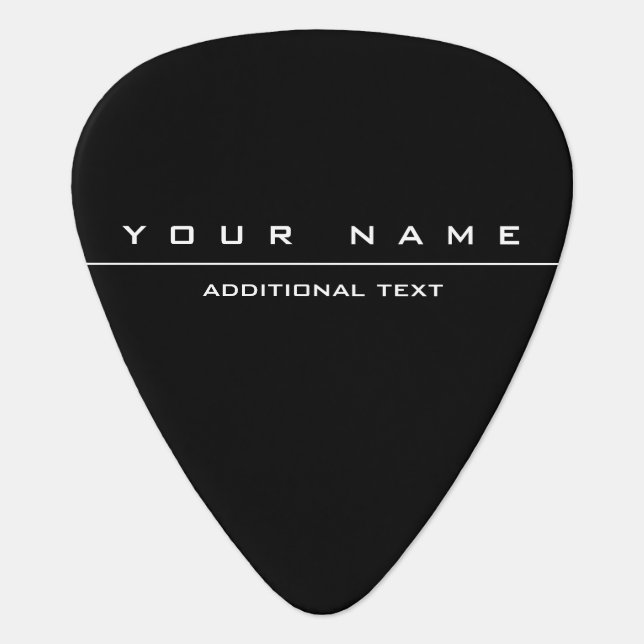 Uniquely Styled Black & White Guitar Pick (Front)