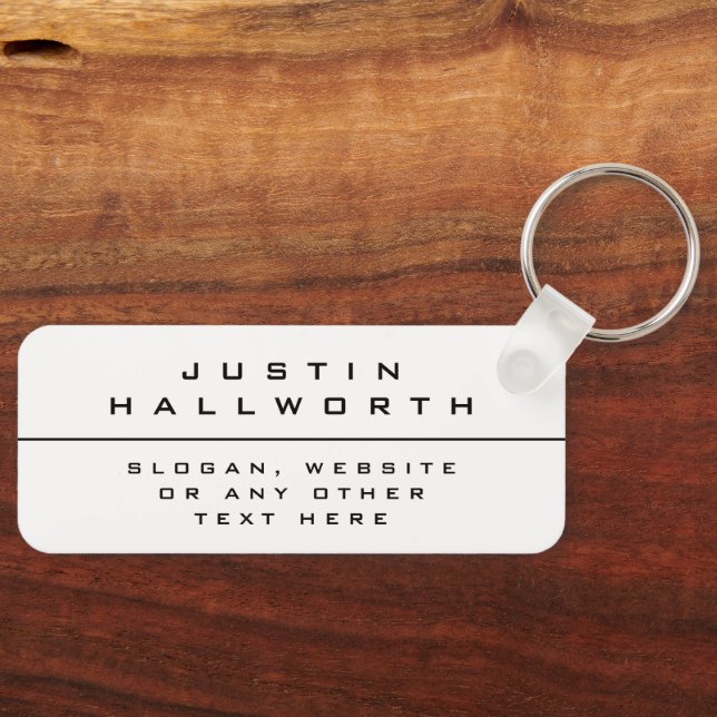 Uniquely Styled Black & White Keychain (Front)