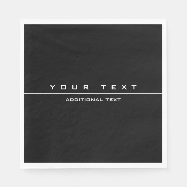 Uniquely Styled Black & White Napkins (Front)