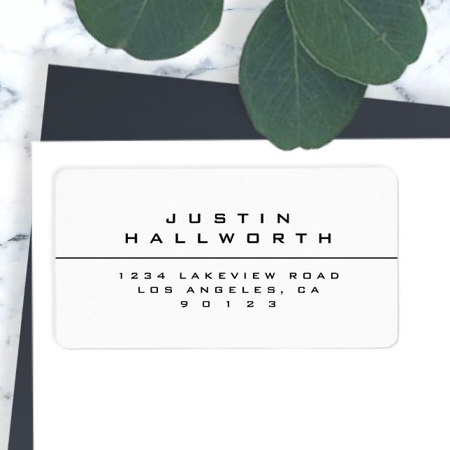 Uniquely Styled Black & White Return Address Label (Creator Uploaded)