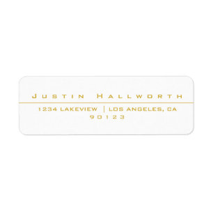 Uniquely Styled White & Gold Label