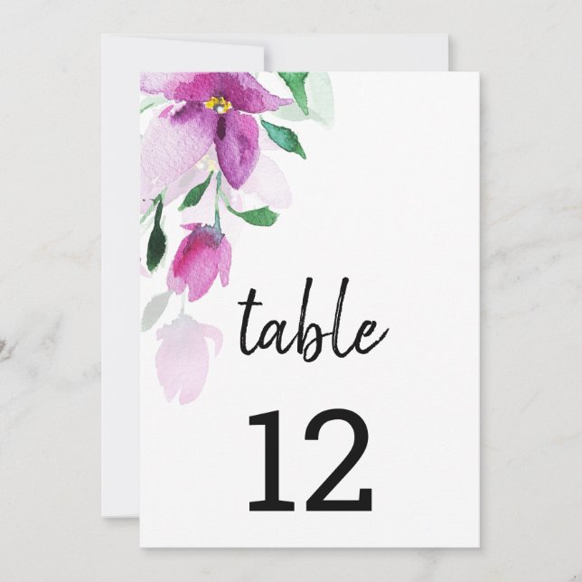 Uniqueness Of Violet Watercolor Art Flowers Announcement (Front)