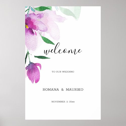 Uniqueness Of Violet Watercolor Art Flowers Poster