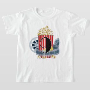 unisex age nine Birthday popcorn movie T-Shirt