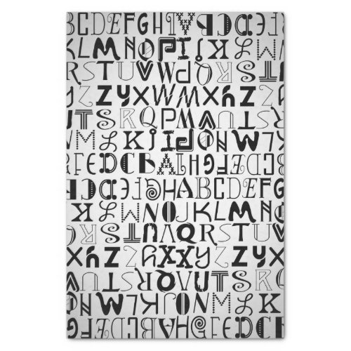 Unisex Alphabet Typography Tissue Paper
