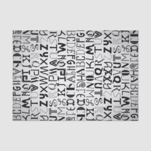 Unisex Alphabet Typography Tissue Paper