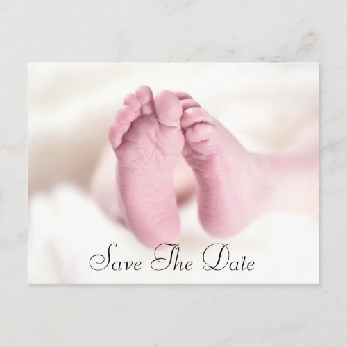 Unisex Baby Feet Announcement Postcard