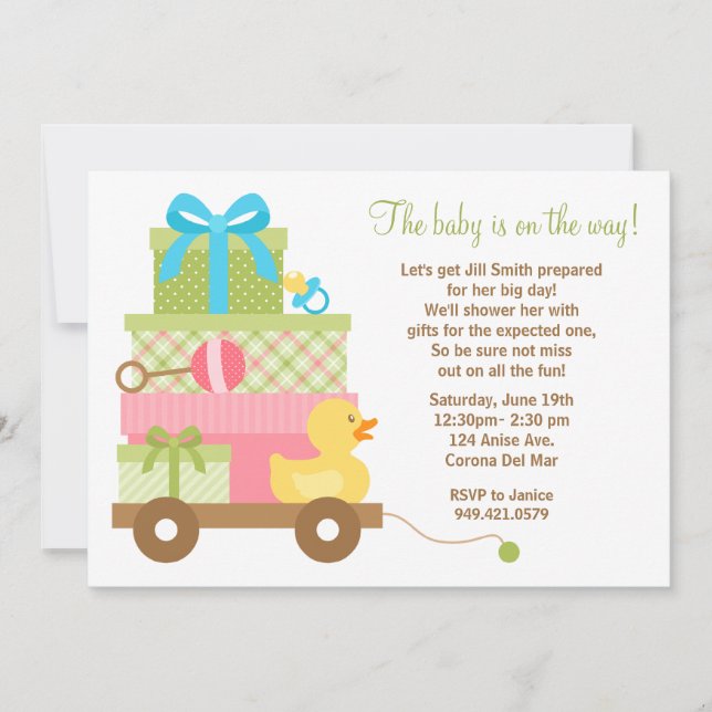 Unisex Baby Shower Invitation (Front)