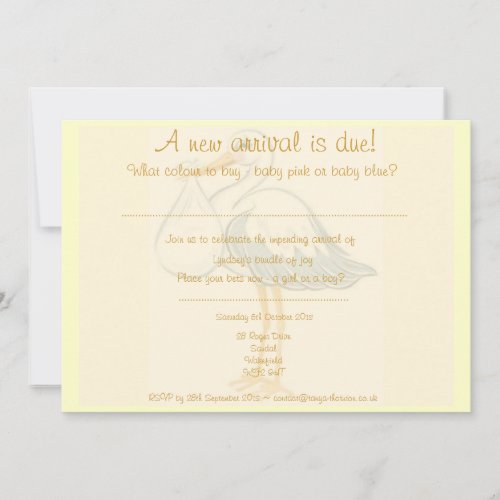 Unisex Baby Shower Invitation - Boy or Girl
