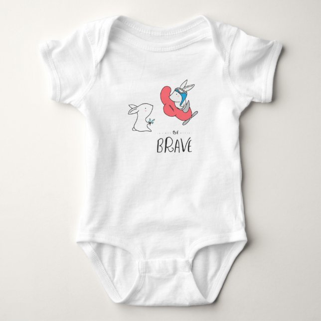 Unisex "Be Brave" Baby Bodysuit: 0-24 M Bodysuit (Front)
