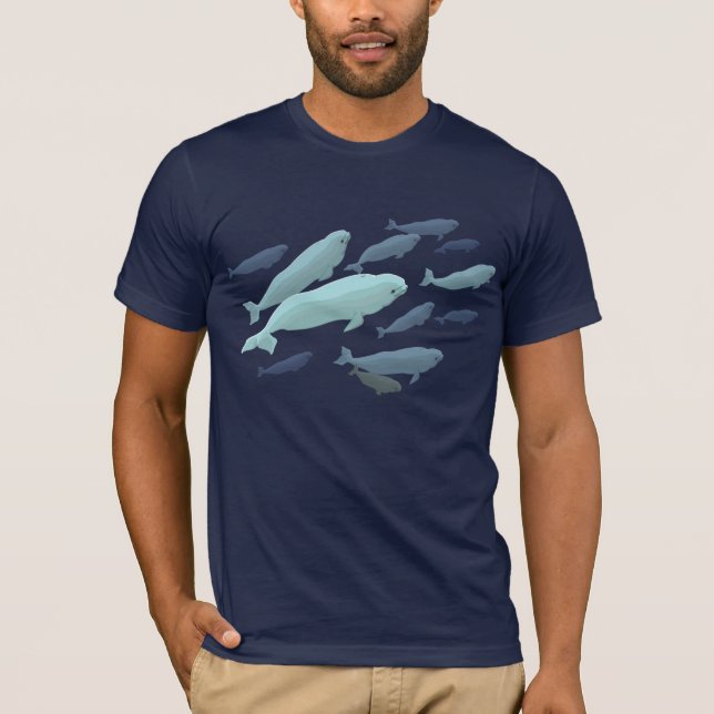 Unisex Beluga Whale T-Shirt Cute Whale Art Shirts (Front)