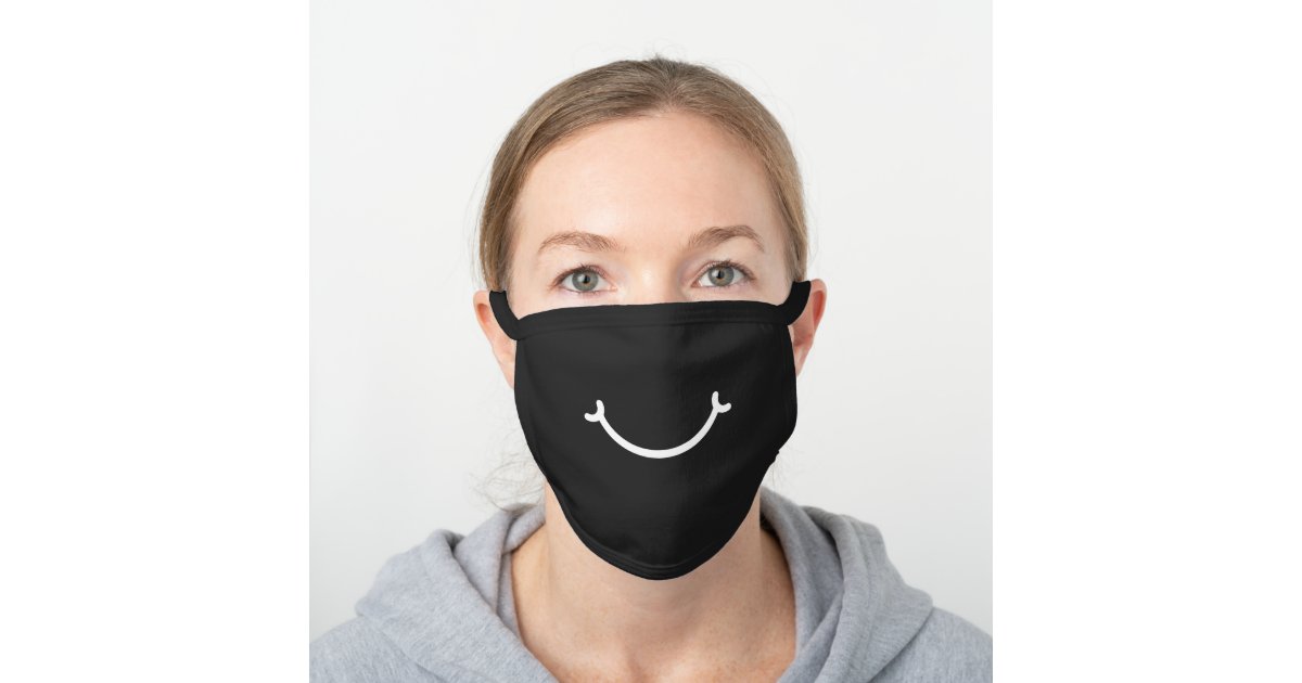 Mask with Simple White Smile | Zazzle