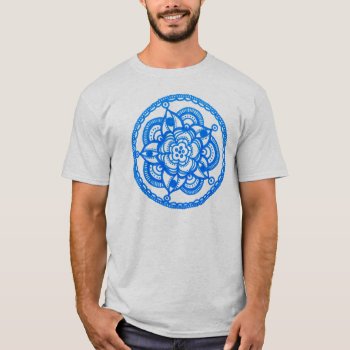 Unisex Blue Mandala T-shirt By Megaflora by Megaflora at Zazzle
