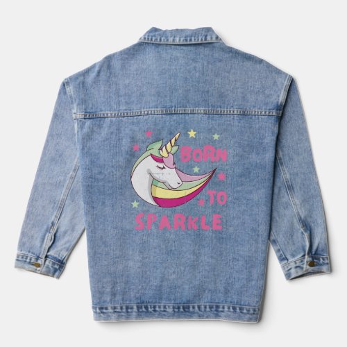 Unisex Born to Sparkle  Denim Jacket