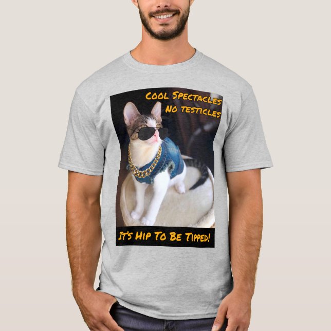 UNISEX Cat RESCUE TNR "It's Hip To Be Tipped" T-Shirt (Front)