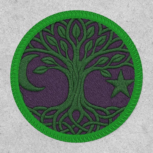 Unisex Celtic Tree of Life Embroidered Look Patch (Front)
