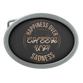 UNISEX CHOOSE HAPPY CHEER UP BELT BUCKLE 
