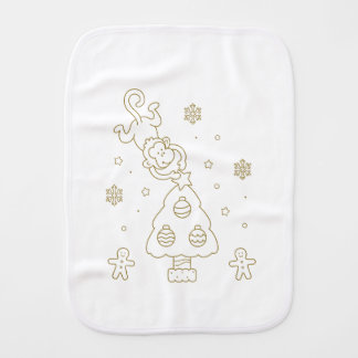 unisex Christmas holiday baby burp cloths