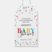 Unisex Colorful Polka Dot Thank You Favor  Gift Tags