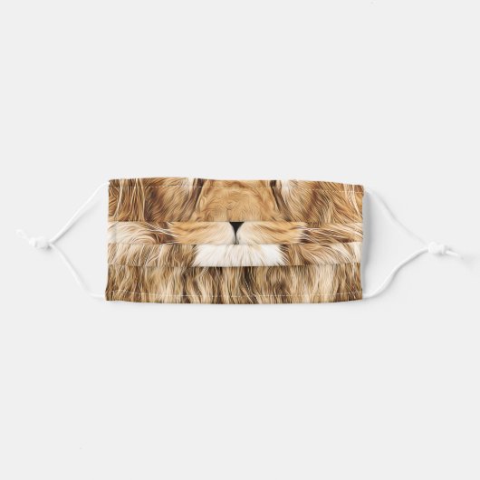 Unisex Cotton Mask with Realistic Lion Face (Front, Folded)