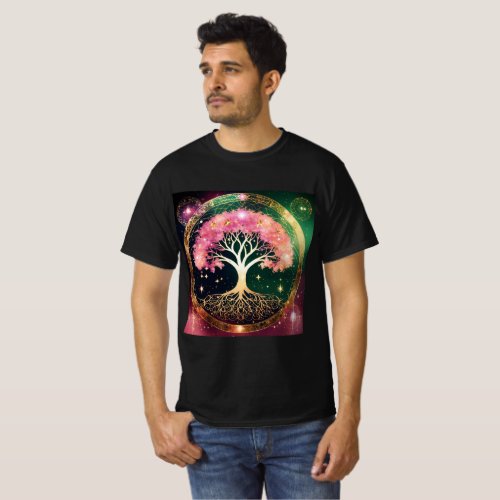 Unisex Cotton Universe Tree T_Shirt