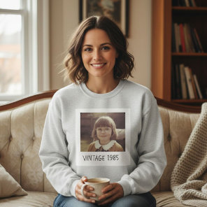 Unisex Custom Vintage Photo And Year Sweatshirt