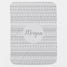 Unisex Cute Gray Tribal Zigzag Pattern with Name