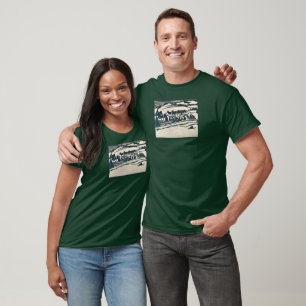 Unisex Dark Tee with 1960's Blodgett House Print