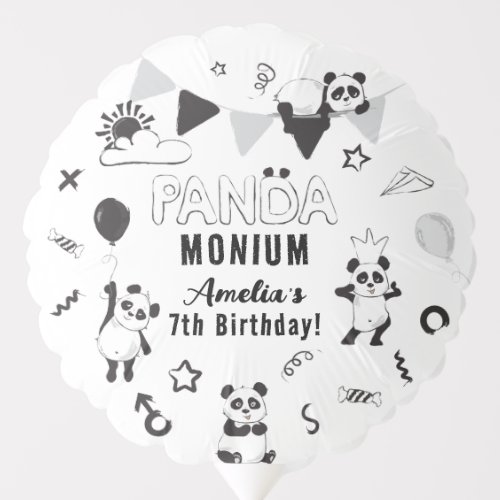 Unisex Fun Panda_Monium Kids Birthday Party Balloon