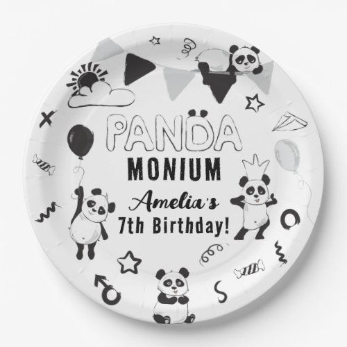 Unisex Fun Panda_Monium Kids Birthday Party Paper Plates