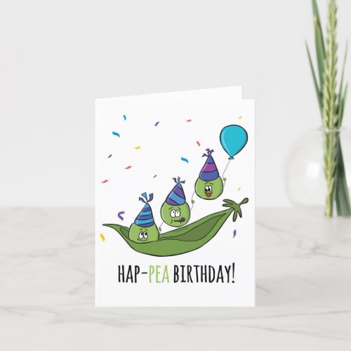 Unisex Funny Humor Peas In Pod Pun Birthday Card