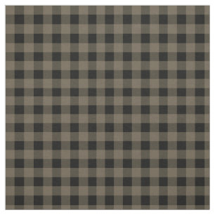 Unisex Grey Black Plaid Checkered Buffalo Pattern Fabric