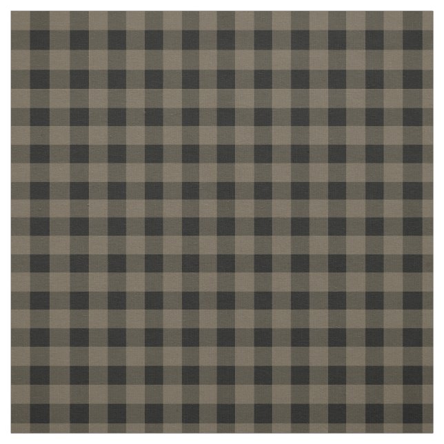 Unisex Grey Black Plaid Checkered Buffalo Pattern Fabric (Swatch)