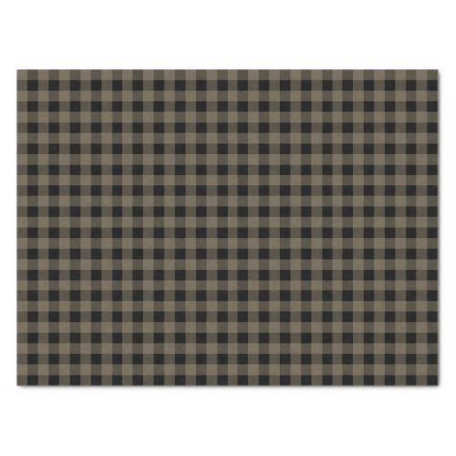 Unisex Grey Black Plaid Checkered Buffalo Pattern Tissue Paper