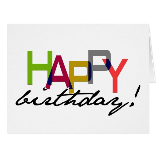 Unisex Happy Birthday Typography Greeting Card | Zazzle