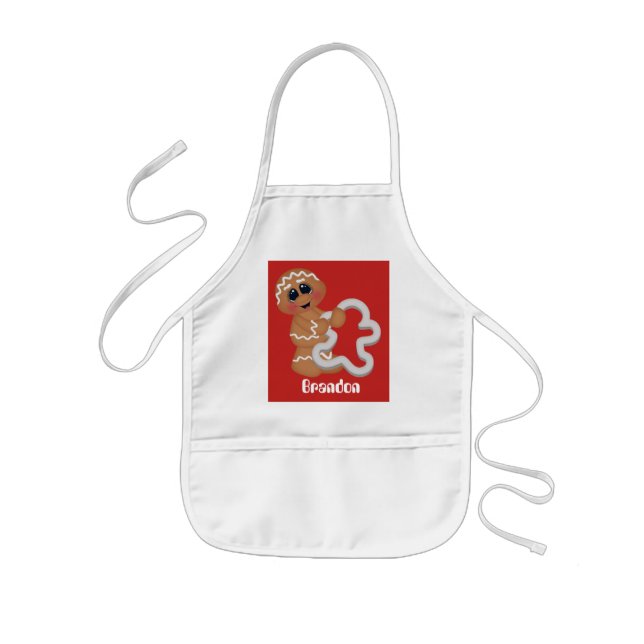 Unisex kids customizable baking gingerbread apron (Front)
