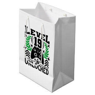 Unisex kids gamer Birthday age nineteen Medium Gift Bag