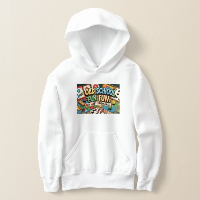 Unisex Kids Hoodie- Retro Nostalgia Hoodie. Hoodie (Laydown)
