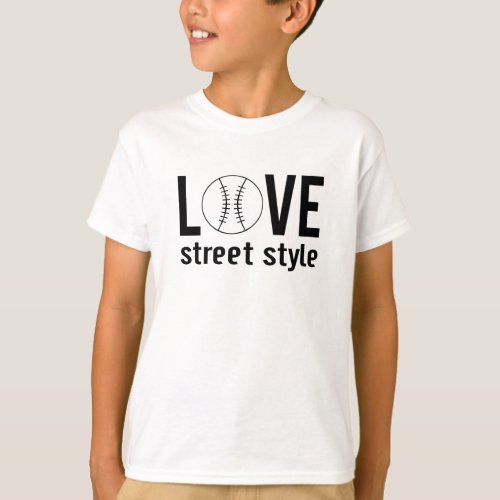 Unisex Love Baseball Street Style Kids Tee