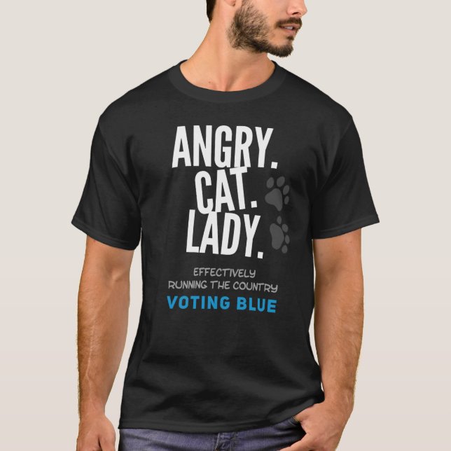 Unisex Men's T-Shirt - Angry.Cat.Lady. (Front)